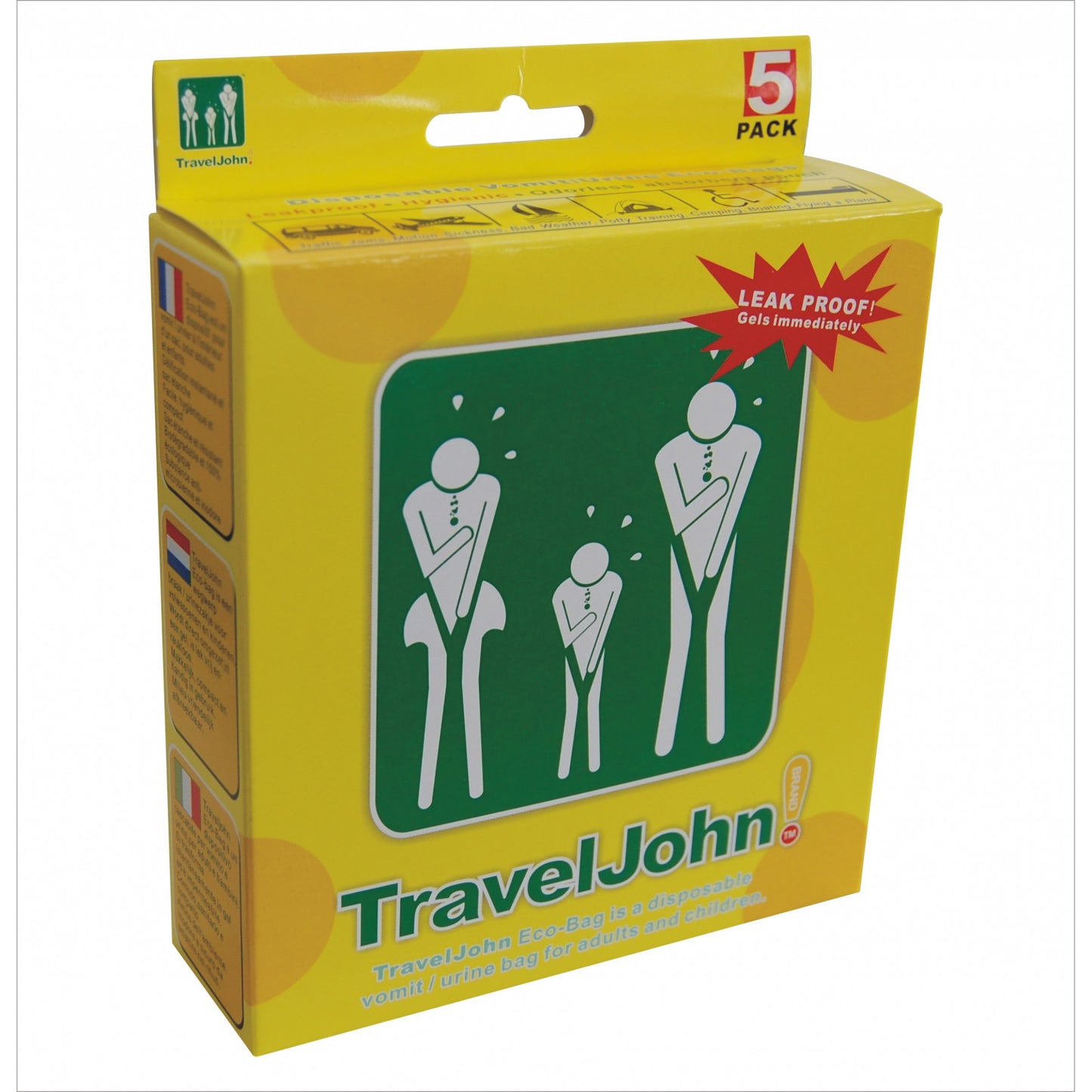 TravelJohn™ Paper Disposable Vomit Bags (Pack of 5)